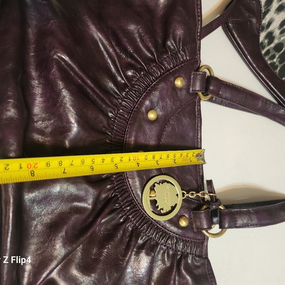 Y2K Gramercy Designs Chunky Capacious Purple Pleated Faux Leather Bag, EUC - Picture 12 of 16